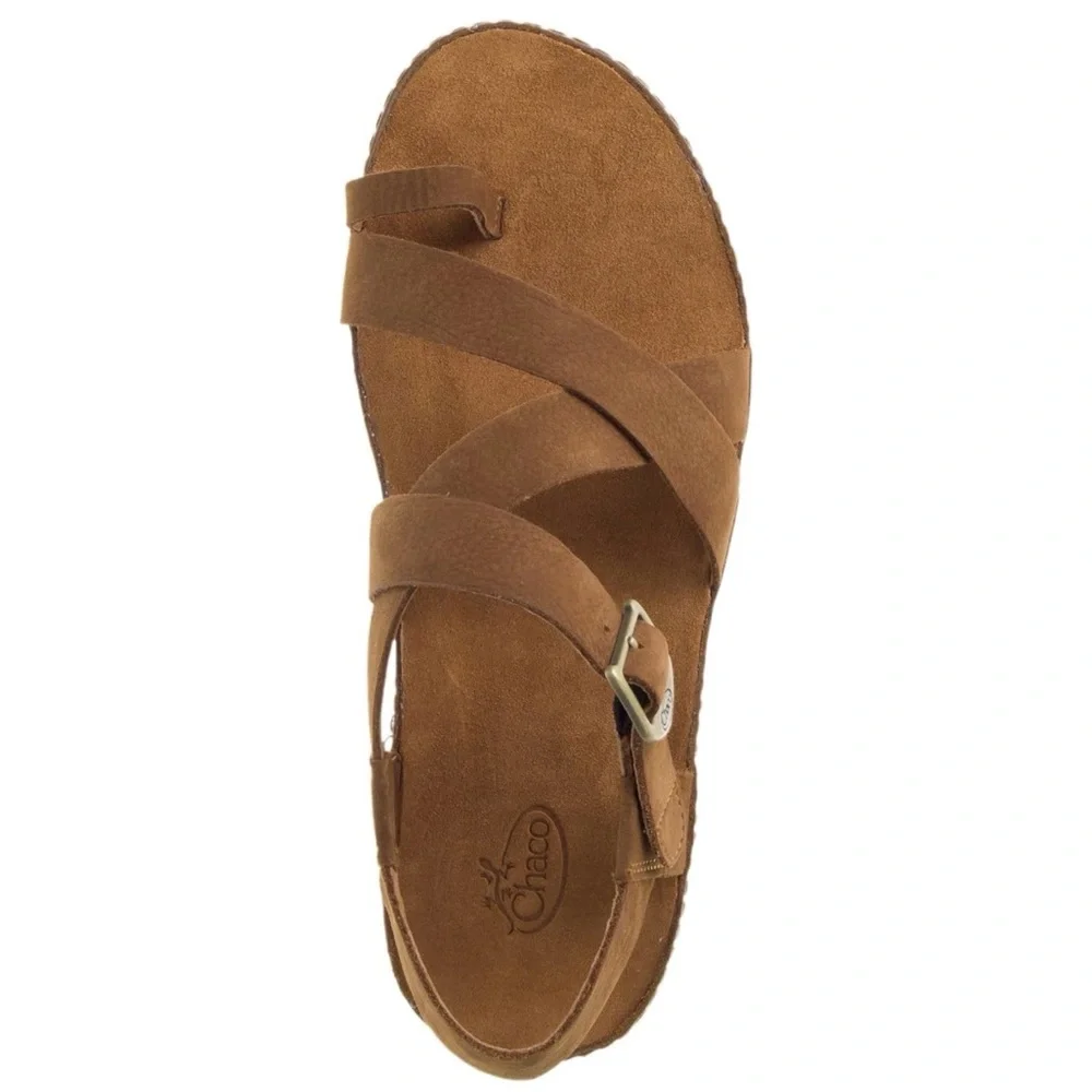 Chaco Women's Brown Leather Strappy Toe-Ring Sandal - Wayfarer Loop Sandal - Picture 2 of 10